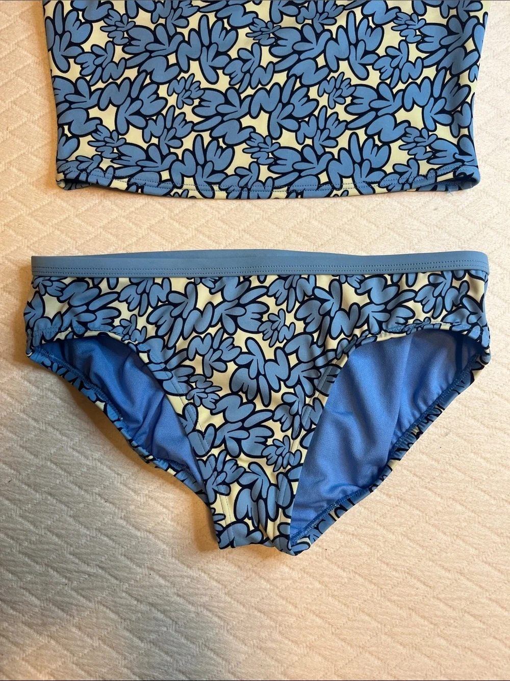 Nike Girls Blue all over bubble text Two-Piece Swim Set, youth L